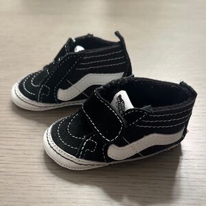 Vans Black and White Baby High-Top Canvas Walkers